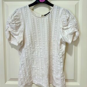 White eyelet Puff Sleeve Top express